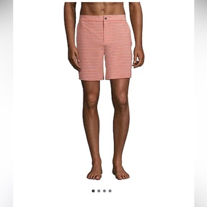Lands‎ End Mens Sunset Swim Trunks Striped Board Shorts 7" Inseam NEW #334